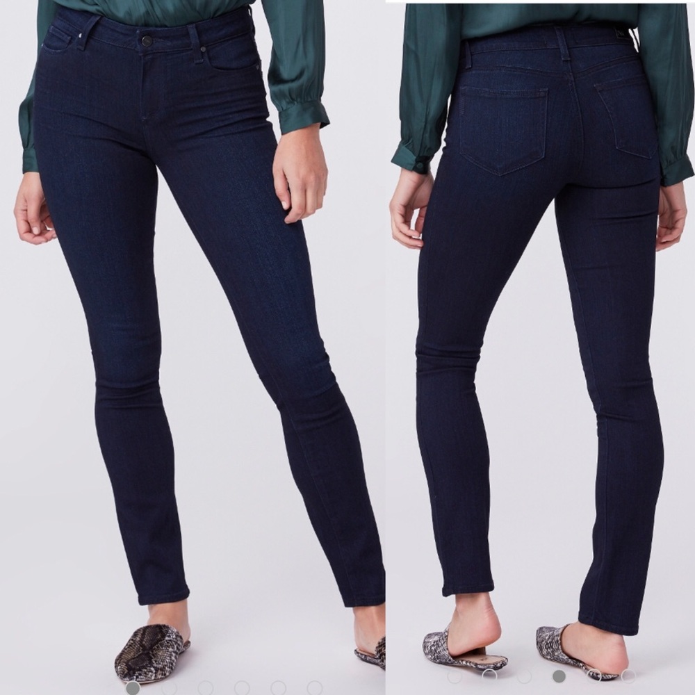 PAIGE skyline mid-rise skinny jeans, stonewashed
